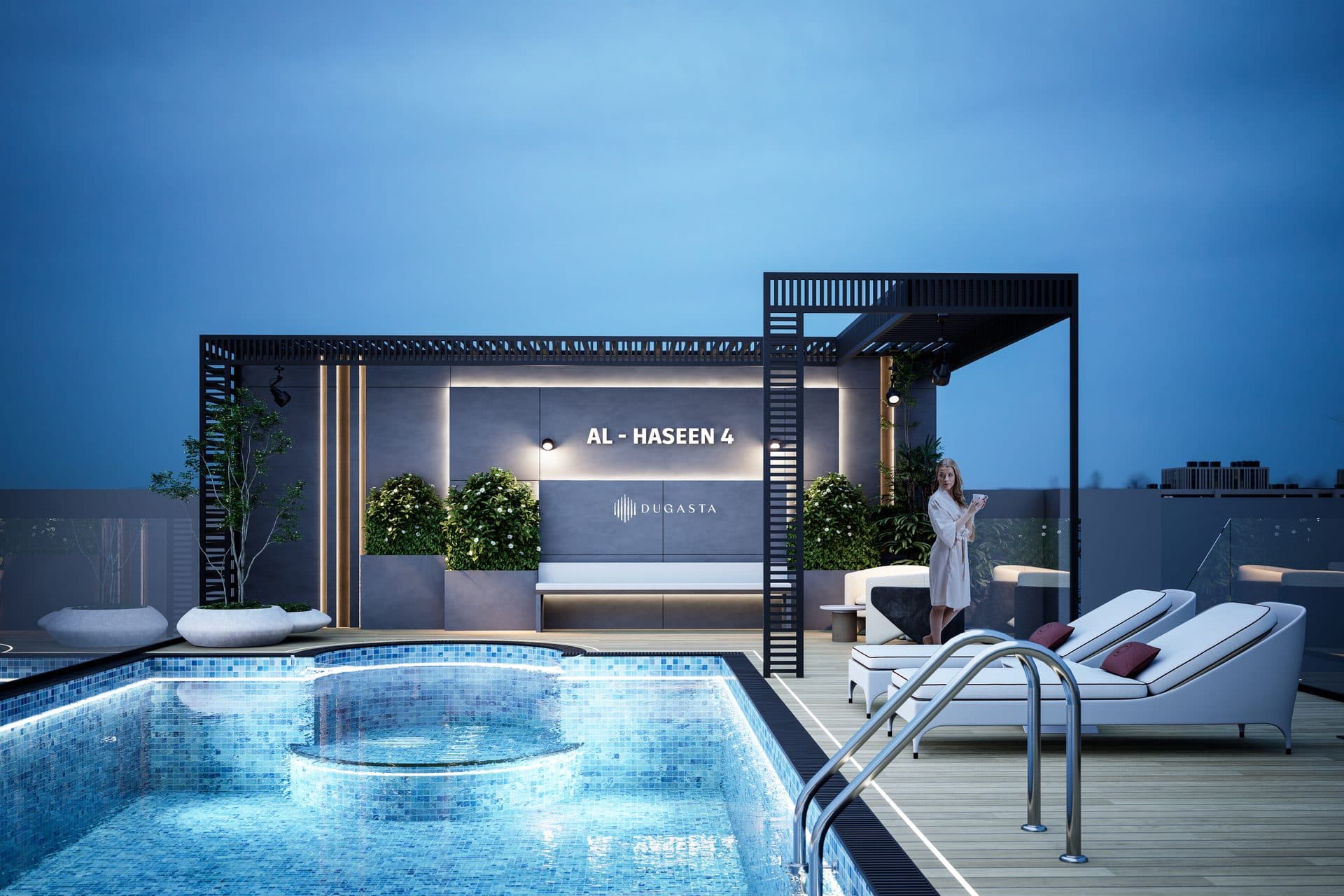 Al Haseen-4 Residences — Rooftop pool