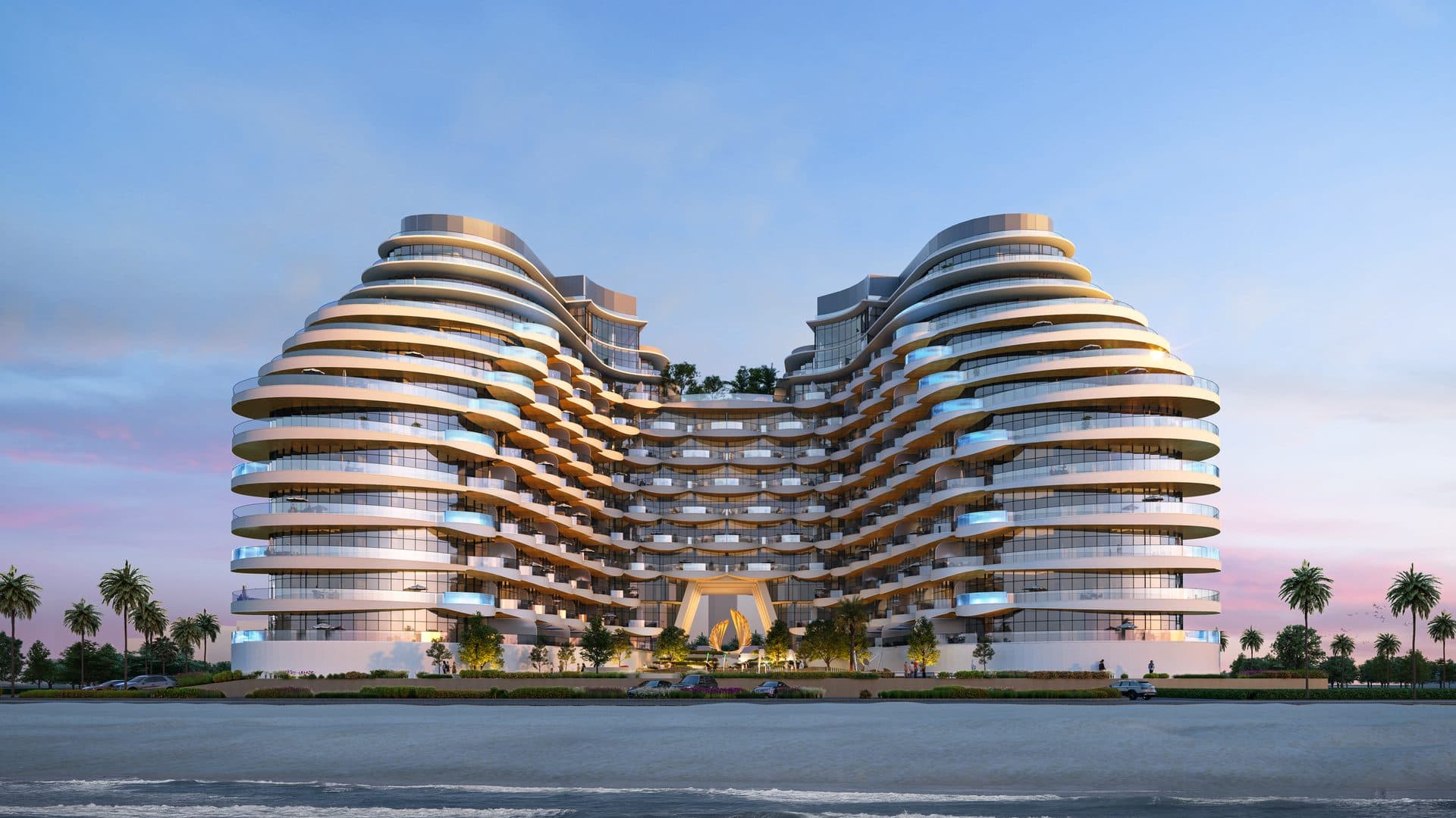 Aqua Arc — Exterior dusk