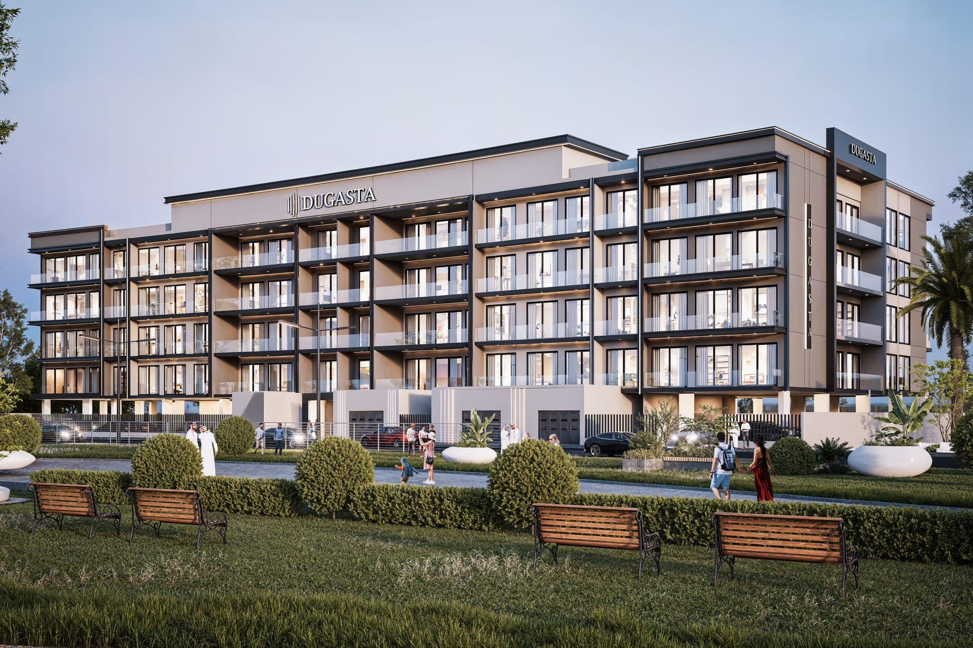 Astra Residences — Exterior dusk