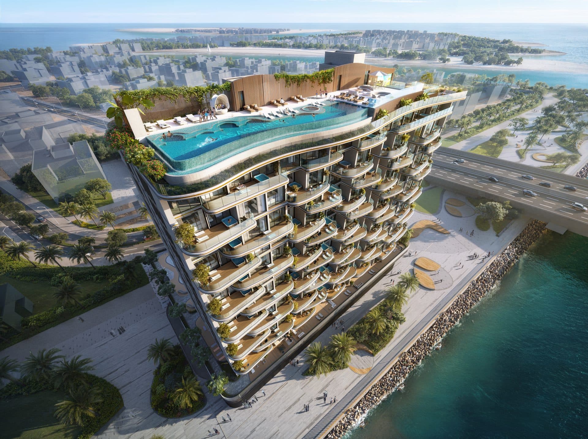 Casagrand Hermina — Rooftop pool aerial