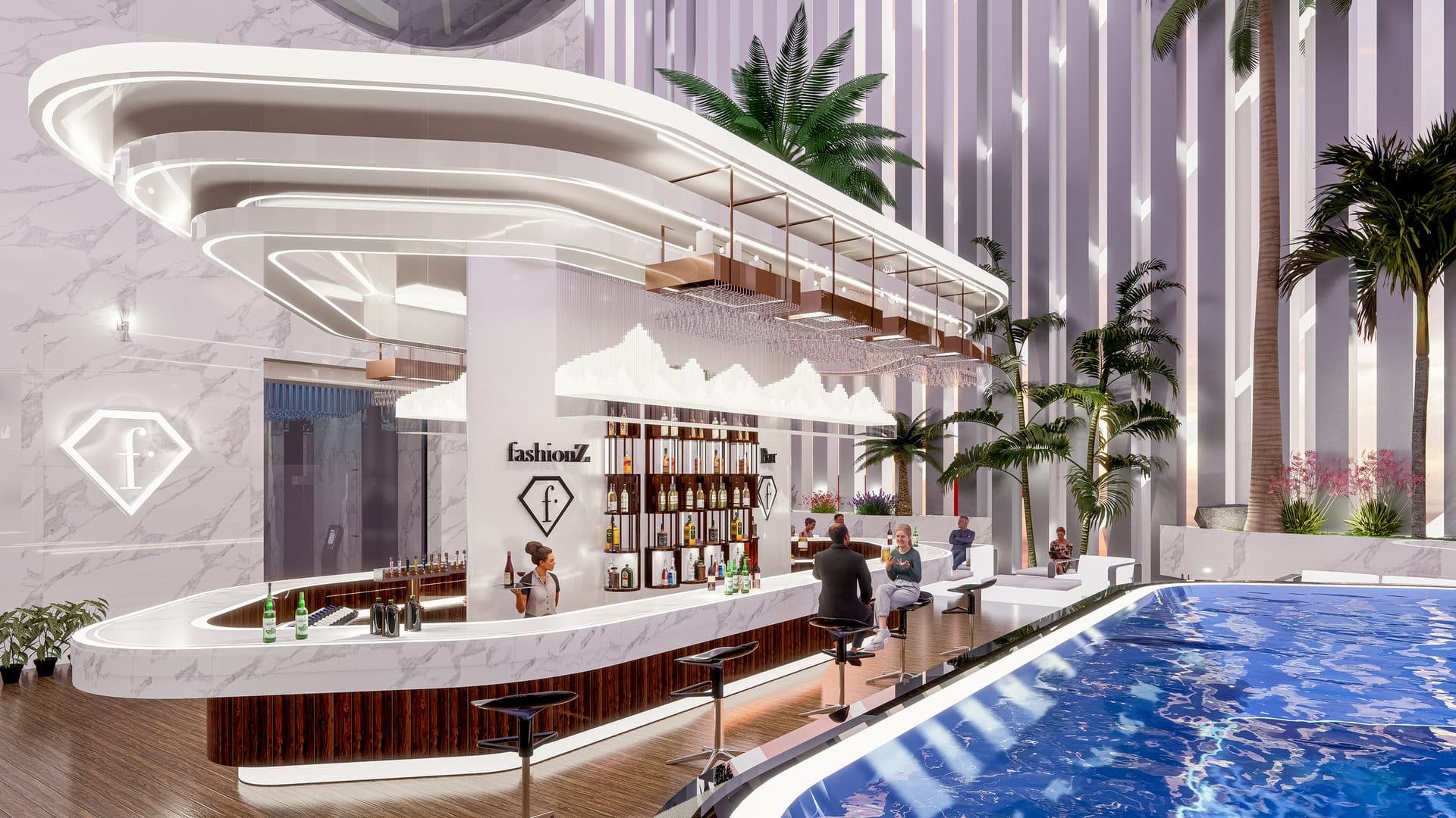 Fashionz by Danube — Rooftop pool bar