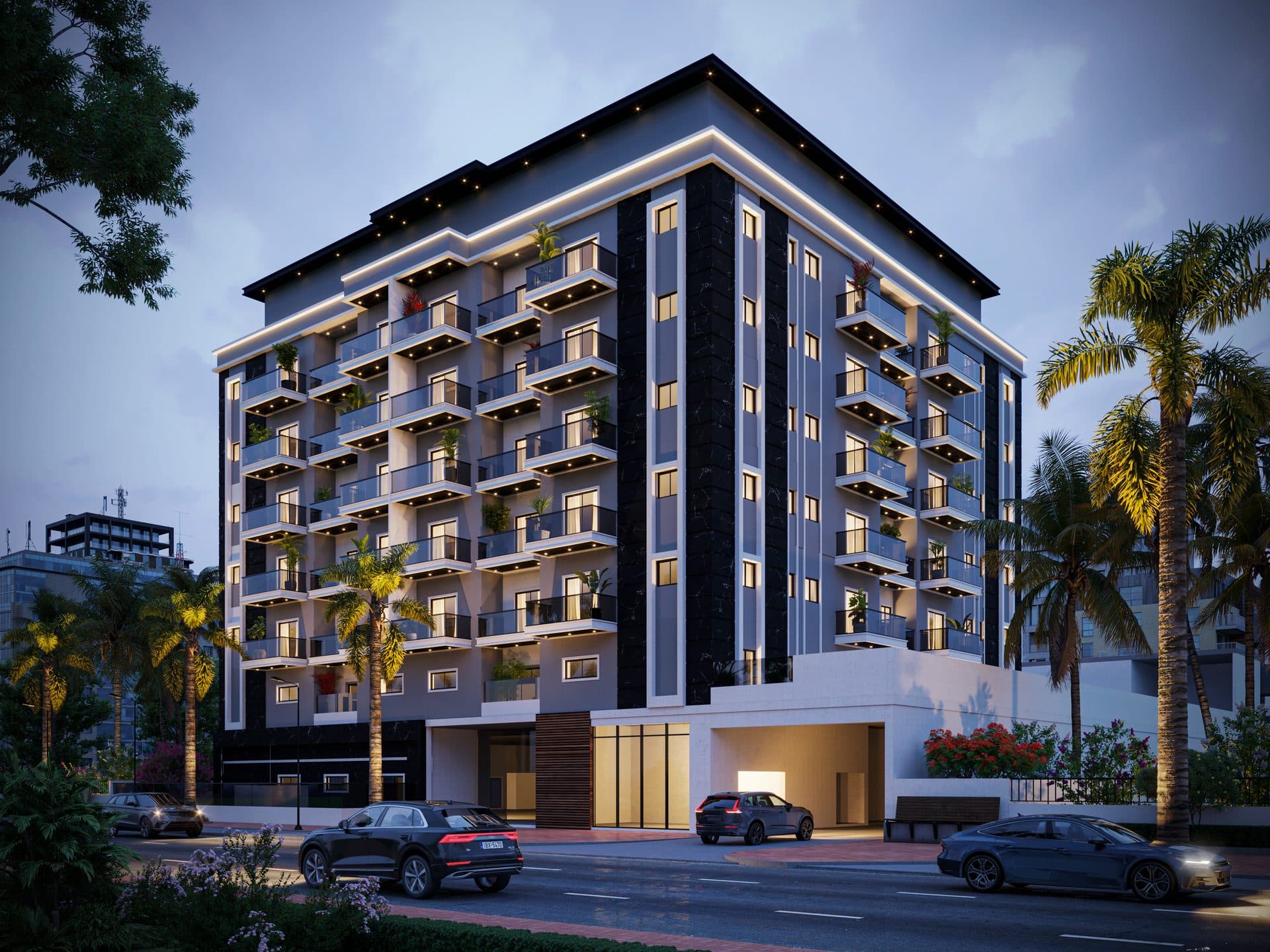 Moonsa Residences — Exterior night