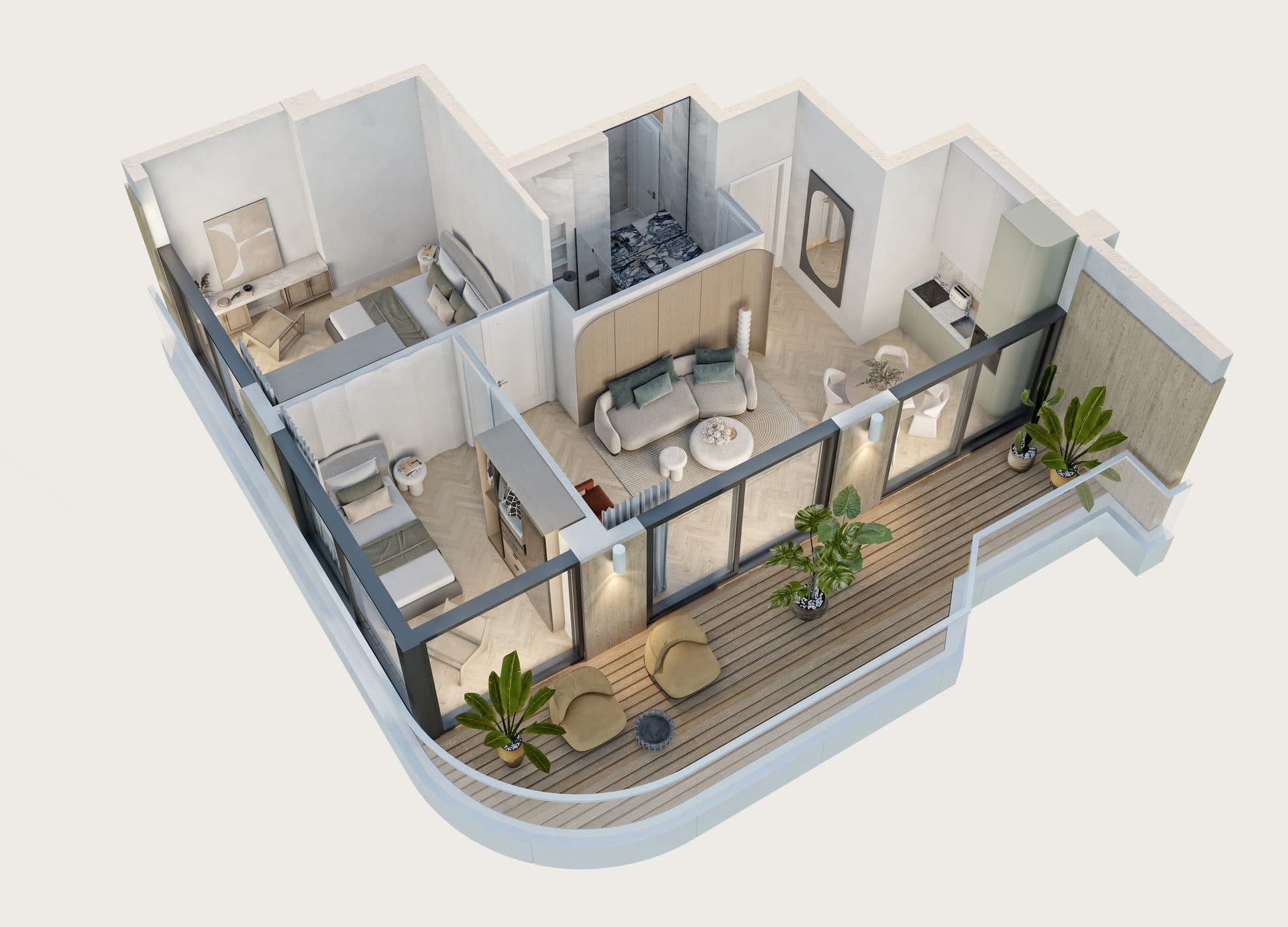D & K Residences at Petra Sea Resort — Interior 2br alt