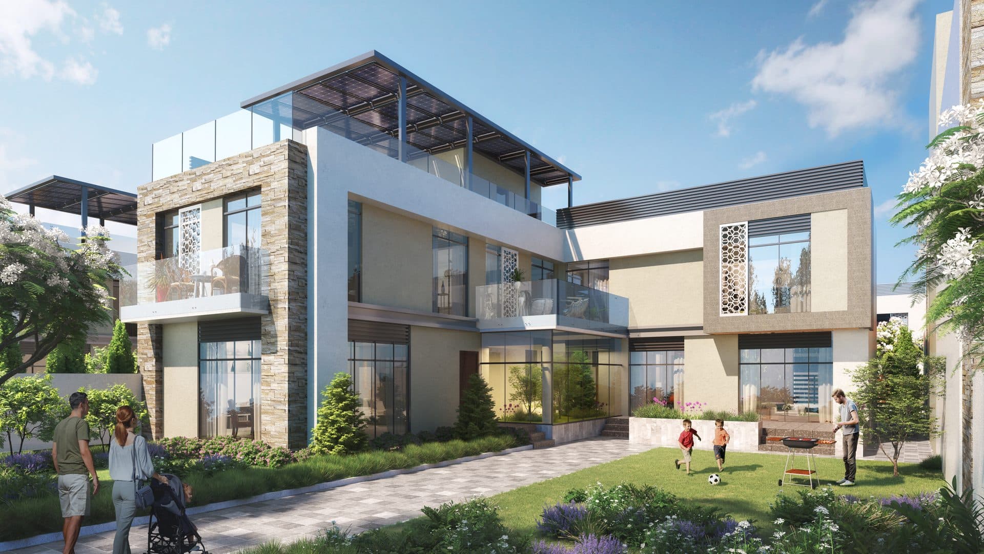 The Sustainable District — Garden villa exterior
