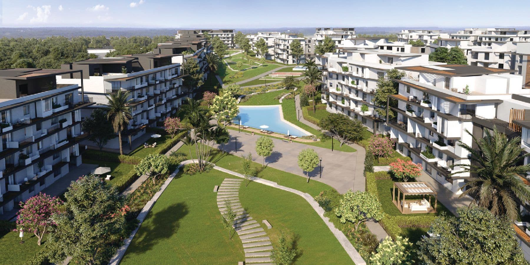 V Residences — Aerial lagoon park