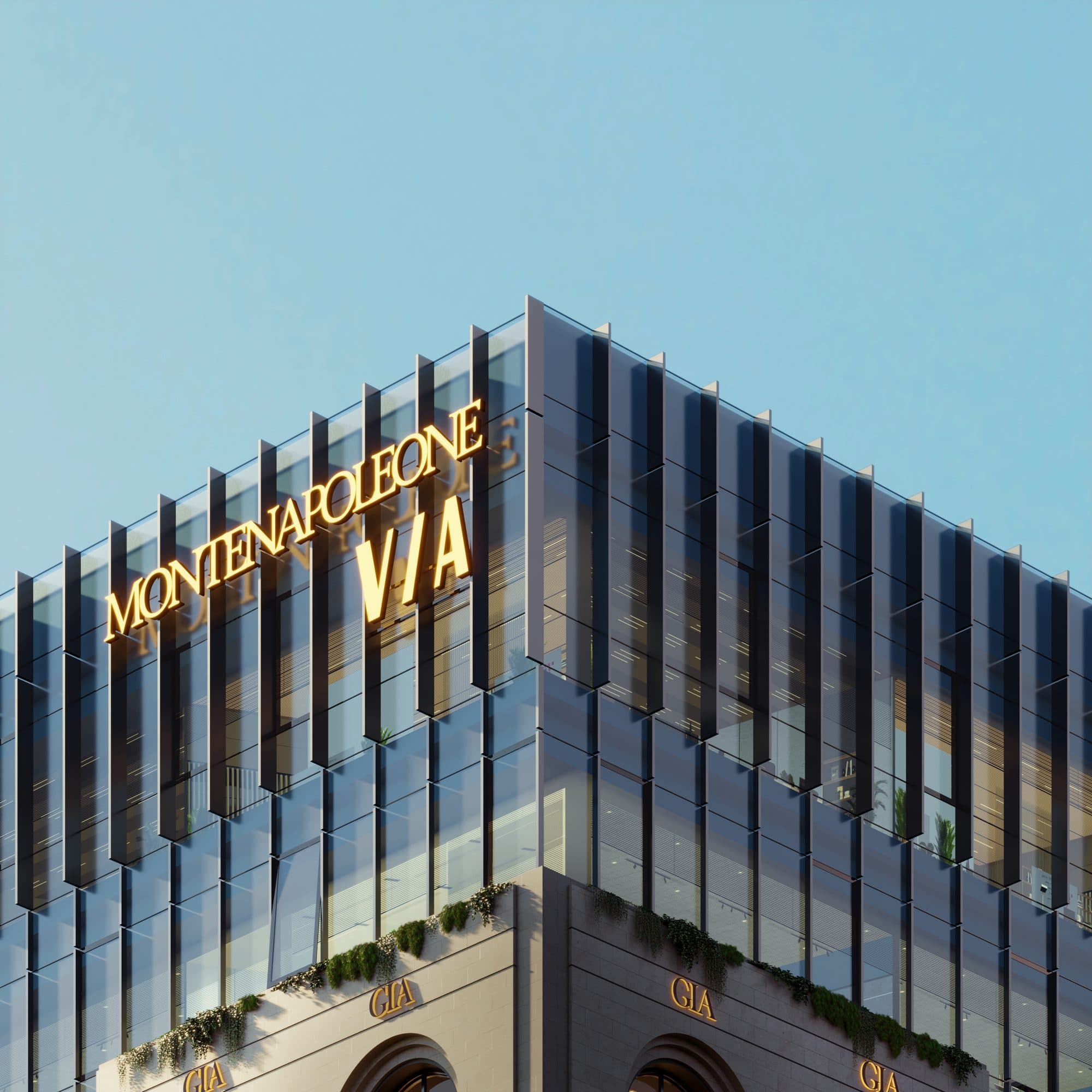 Via Montenapoleone — Facade signage