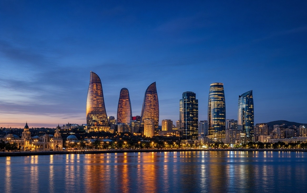 Azerbaijan. Baku's waterfront, newly international.