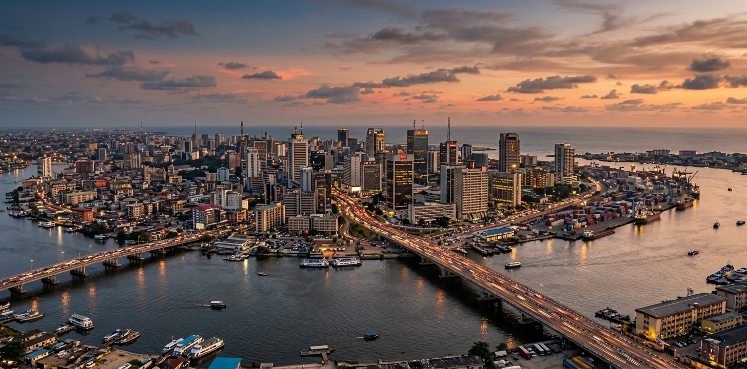 Nigeria. Lagos's Victoria Island waterfront.