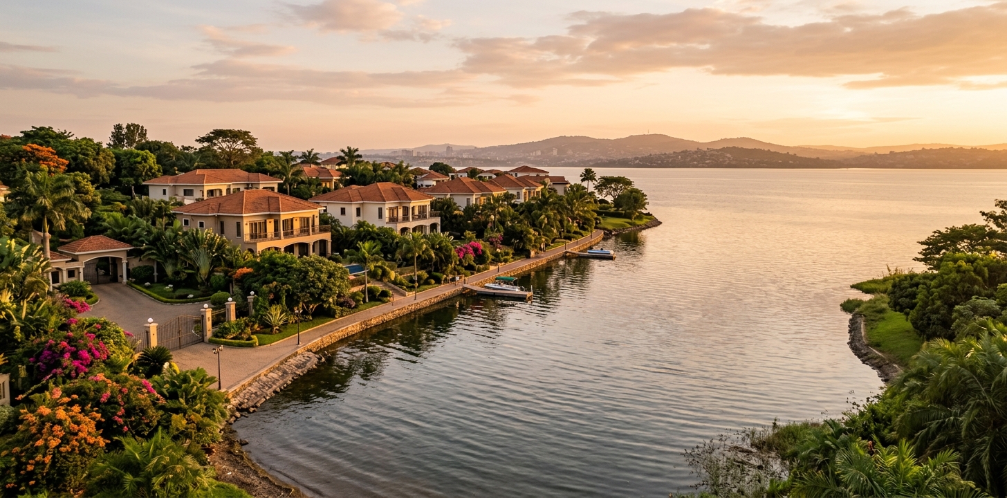 Uganda. Lakeside Entebbe, embassy-district Kampala.